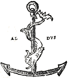 Ancla. Oximoron en el lema del impresor Aldo Manucio, Venecia, 1514: Festina Lente (haz lentamente lo urgente). 