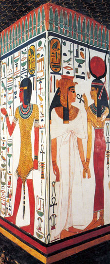 Ank en boca del muerto, tumba de Nefertit. Valle de las Reinas, Tebas.