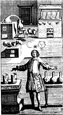 Mago alquimista. C. F. von Sabor, Practica naturae vera, 1721.