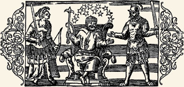 Frigg, Thor y Odín. Olaus Magus, 1555.