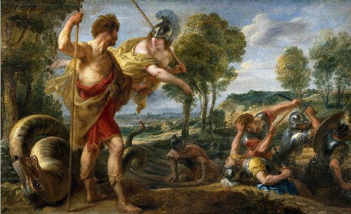 Minerva y Cadmo, por Jacob Jordaens, Madrid, Museo del Prado
