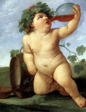 Baco niño. Pintura de Guido Reni