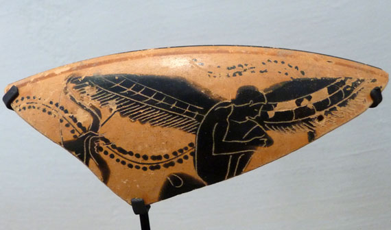 Hipnos. Fragmento de cerámica griega de Paestum.