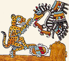Jaguar-tigre y Águila combatiendo
