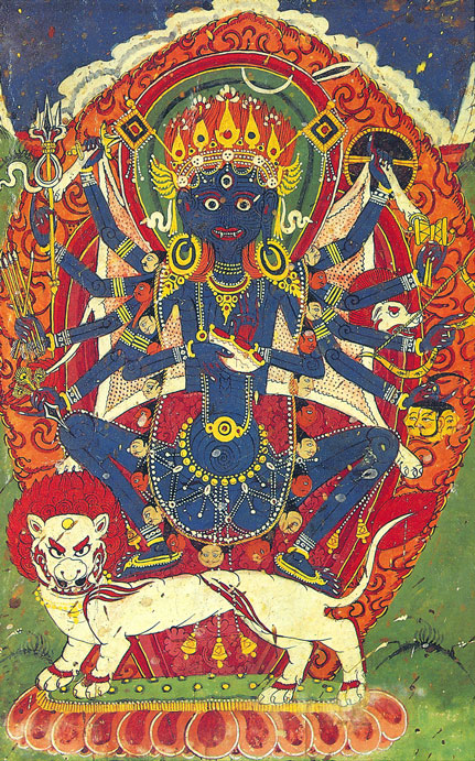 La diosa Kali. Tanka, arte de Nepal, s. XVIII.
