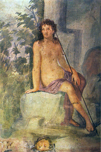 Narciso. Fresco, casa de Loreius. Tiburtinus, Pompeya.