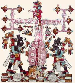 Fragmento del Códice Vindobonensis, del árbol fecundo del Tamoanchan, pág. 37
