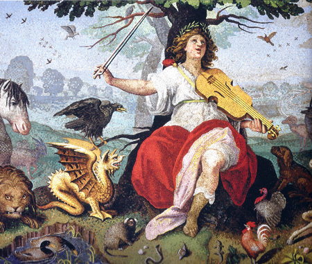 Orfeo. Mosaico romano. Edesa, Turquía.