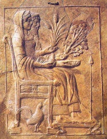Perséfone y Hades (Plutón). c.480-450 a. C. Museo Nacional de Reggio Calabria, Italia.