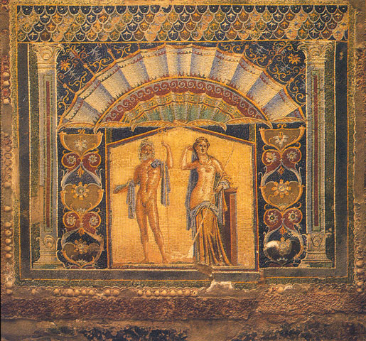 Neptuno y Anfítrite. Mosaico en Herculano.