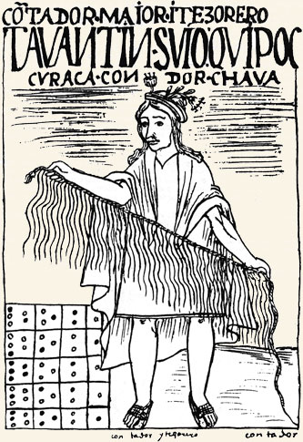 Quipú. F. Guamán Poma de Ayala, Nueva Crónica y Buen Gobierno, c. 1615.