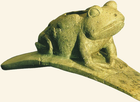 Fragmento de pipa en forma de rana. Pueblo Hopewell, Indios USA.