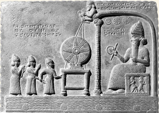 Tablilla con el dios Shamash. Sippar, Irak, c. 870 d. C. Museo Británico, Londres.