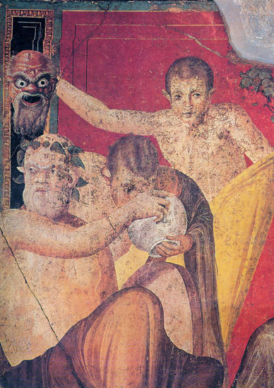 Sileno como personaje teatral. Villa de los Misterios, Pompeya, s. I a. C.