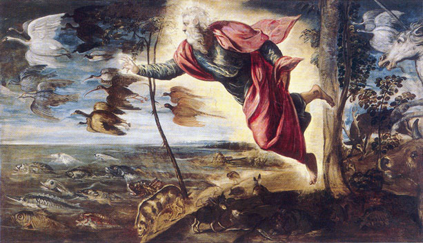 La creación de los animales, Jacopo Tintoretto, c. 1550.