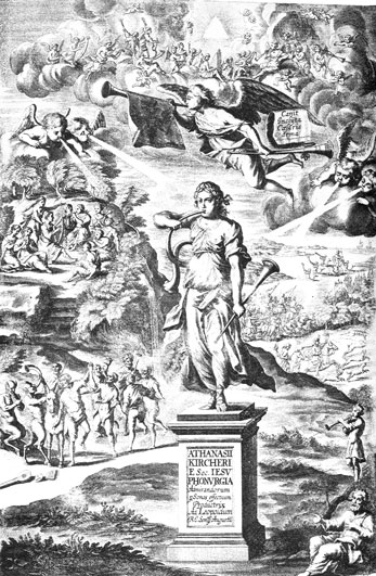 Athanasius Kircher. Frontispicio de Phonurgia nova, 1673.