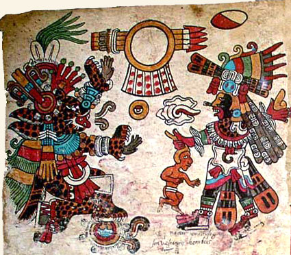 Tezcatlipoca como Jaguar Cósmico. Códice Borbónico.