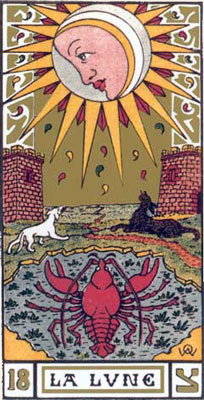 Arcano 18, Tarot de Oswald Wirth, 1889.