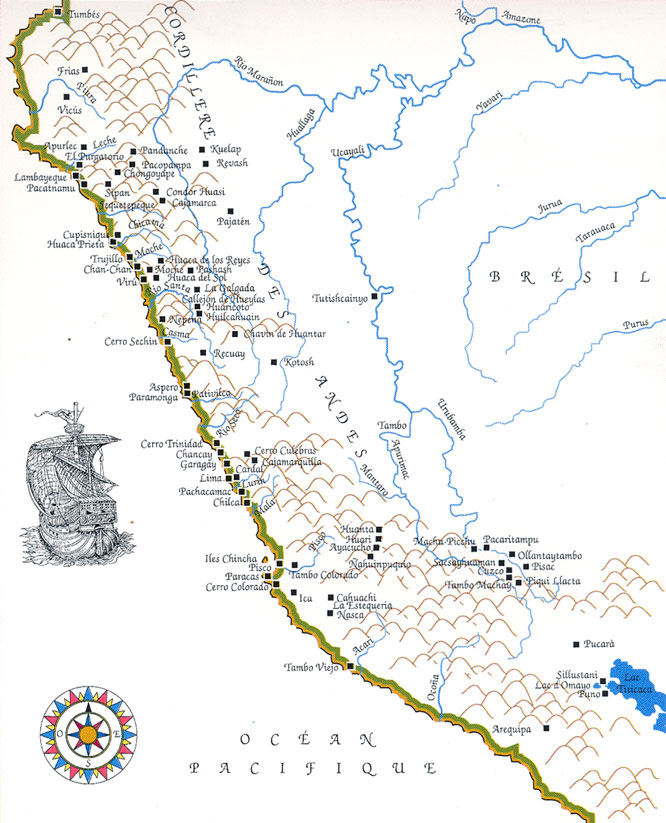 Mapa con las más importantes culturas y centros generadores de la civilización del Perú.
